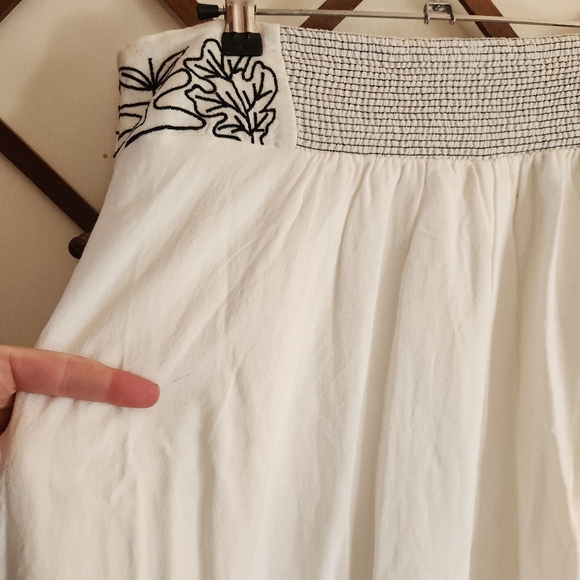 Nwt Free People Lotus Two Piece Set White Blue Embroidered Maxi Skirt Large L - Picture 13 of 13